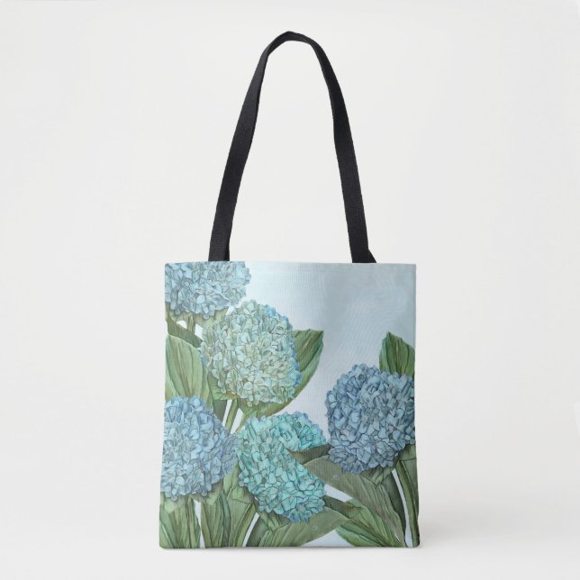 Blue Hydrangea Tote Bag Tasche (Vorderseite)