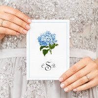 Blue Hydrangea Traditionelles Drei-Buchstaben-Mono