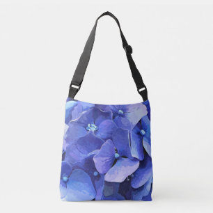 BLUE HYDRANGEA TRAGETASCHEN MIT LANGEN TRÄGERN