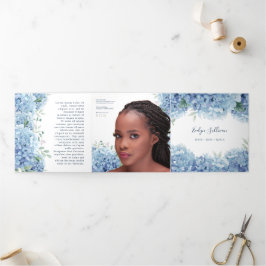 Blue Hydrangea Trifold Broschüre