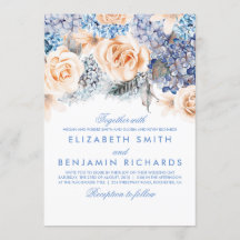 Blue Hydrangea und Peach Blume - Blumenhochzeit