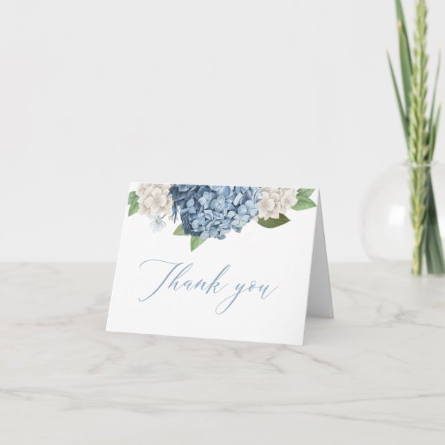 Blue Hydrangea Vielen Dank Karten (Vorderseite)