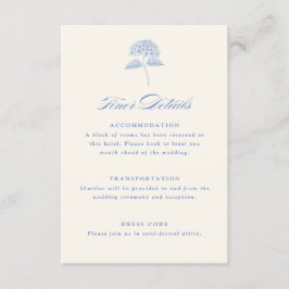 Blue Hydrangea Vintage Wedding Details Begleitkarte