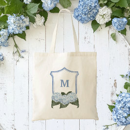 Blue Hydrangea Wappen und Basket Personalisiert Tragetasche