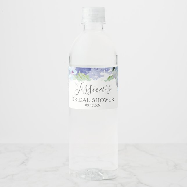 Blue Hydrangea Water Bottle (Vorderseite)