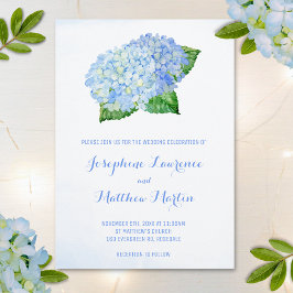 Blue Hydrangea Watercolor Hochzeitseinladungen Einladung