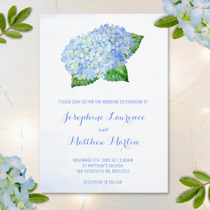 Blue Hydrangea Watercolor Hochzeitseinladungen Einladung