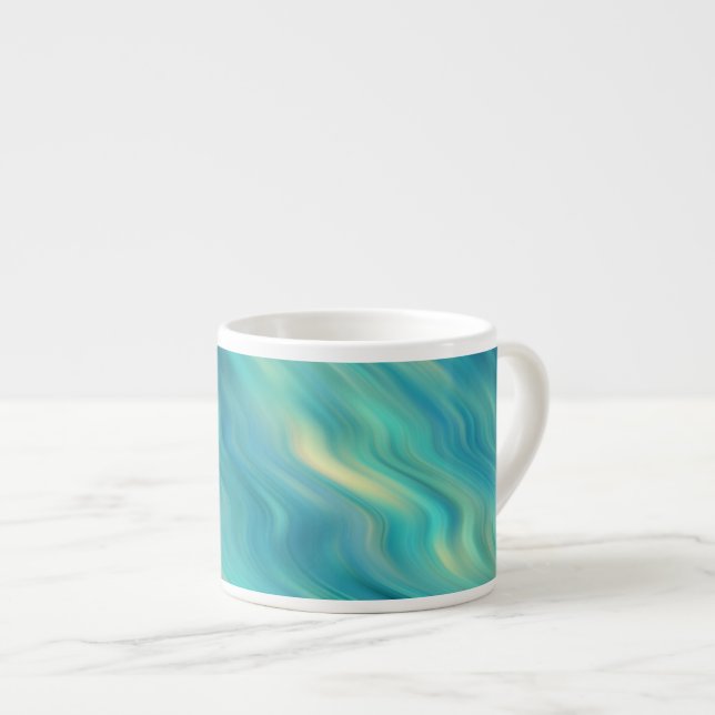 Blue Hydrangea Wavy Texture Espressotasse (Vorderseite Rechts)