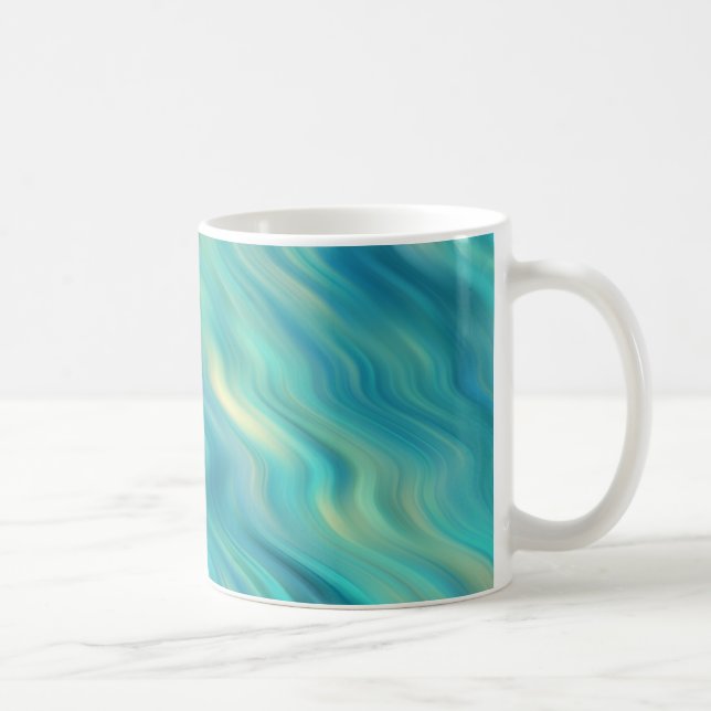 Blue Hydrangea Wavy Texture Kaffeetasse (Rechts)