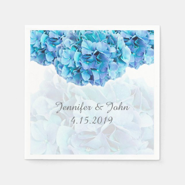 Blue Hydrangea Wedding Collection Napkins Serviette (Vorderseite)