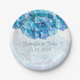Blue Hydrangea Wedding Collection Papierplatte Pappteller