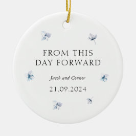 Blue Hydrangea Wedding Gift Weihnachtsbaum Keramik Ornament