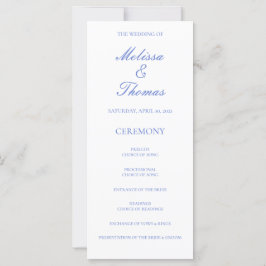 Blue Hydrangea Wedding Program