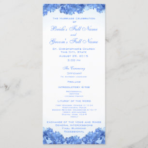 Blue Hydrangea Wedding Program Programm