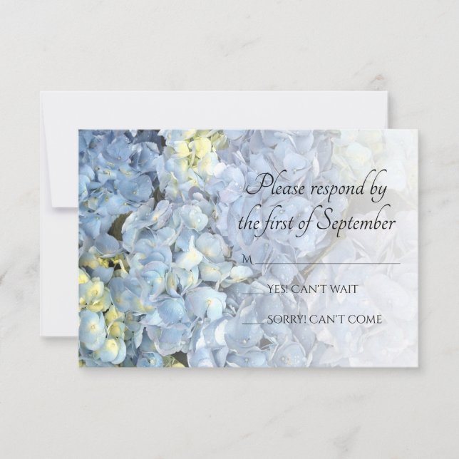 Blue Hydrangea Wedding RSVP Response Card Karte (Vorderseite)