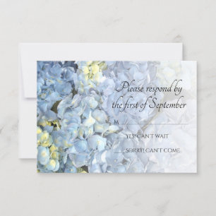 Blue Hydrangea Wedding RSVP Response Card Karte