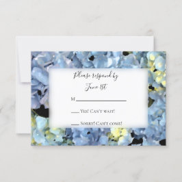 Blue Hydrangea Wedding RSVP Response Card Karte