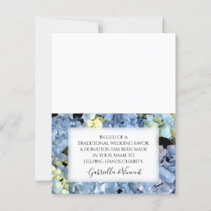 Blue Hydrangea Wedding Wohltätigkeit Fevor Card