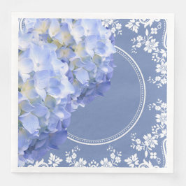 Blue Hydrangea White Lace Party Hochzeitsempfang Serviette