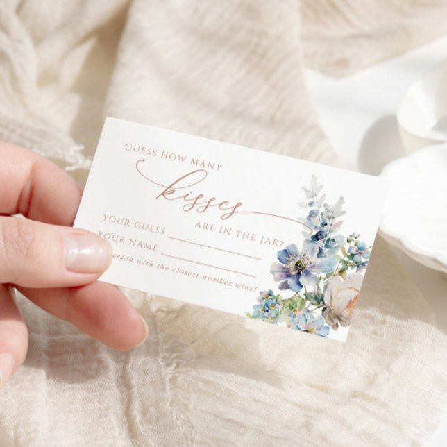 Blue Hydrangea Wie viele Kisses Shower Game Karte (Von Creator hochgeladen)