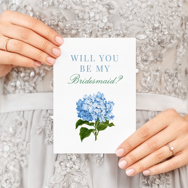 Blue Hydrangea wird meine Bridesmaid-Karte sein Karte (Von Creator hochgeladen)