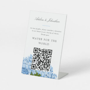 Blue Hydrangea Wohltätigkeit Spendenzeichen Sockelschild