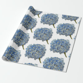 Blue Hydrangea Wrapping Paper Geschenkpapier