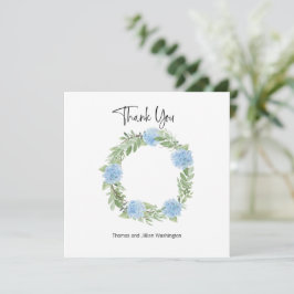 Blue Hydrangea Wreath Danke-Card Dankeskarte