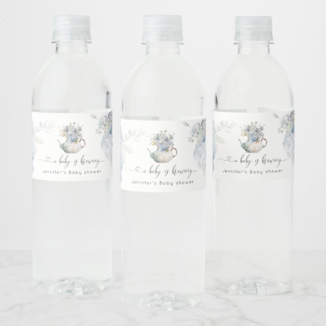 Blue Hydrangeas Baby braut Babydusche (Flaschen)