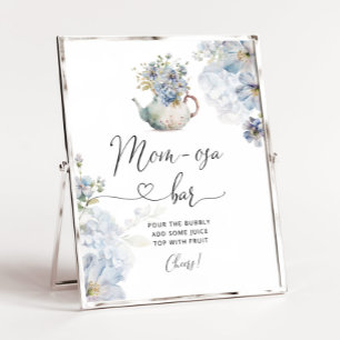 Blue Hydrangeas Baby braut Mama-osa Bar Poster