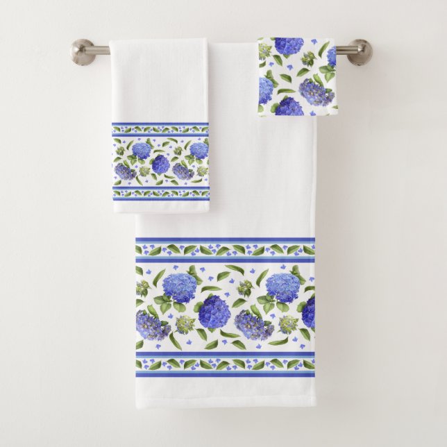 Blue Hydrangeas Badhandtuch Set (Insitu)
