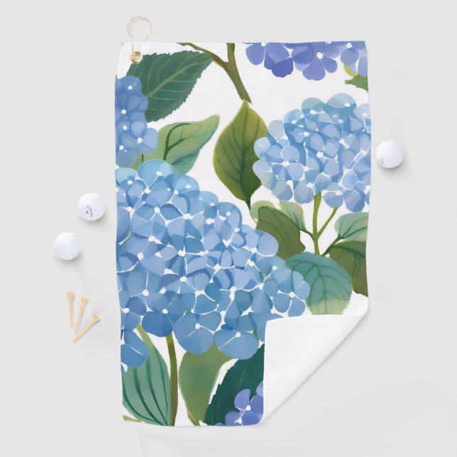 Blue Hydrangeas | Beautiful Floral Bush Golfhandtuch (Insitu)