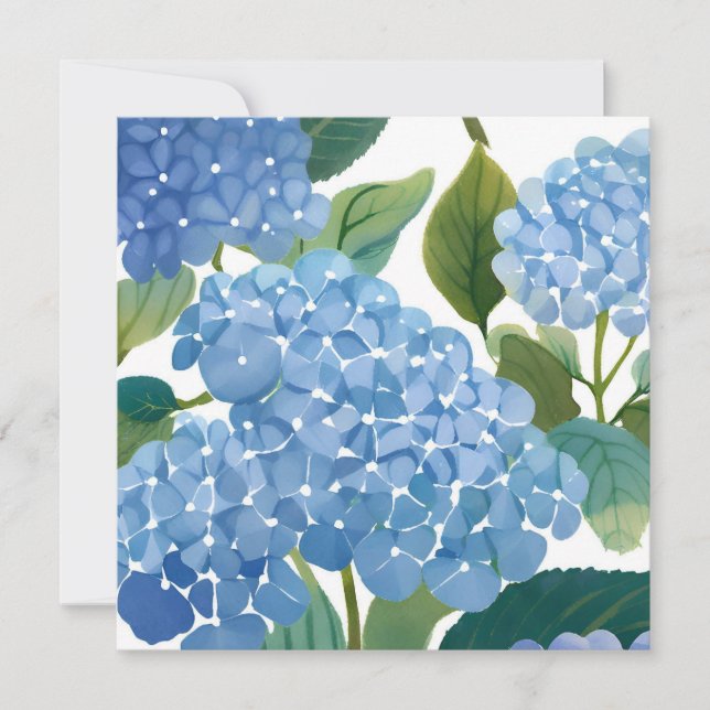 Blue Hydrangeas | Beautiful Floral Bush Karte (Vorderseite)