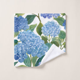 Blue Hydrangeas | Beautiful Floral Bush Waschlappen
