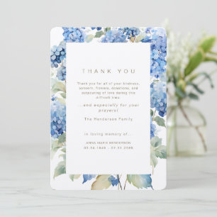Blue Hydrangeas Bereavement Beerdigung Danke