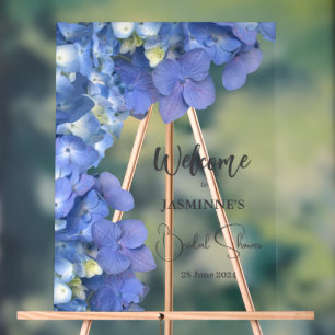 Blue Hydrangeas Blooms Brautparty Acrylschild