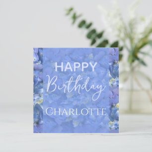 Blue Hydrangeas Blooms Happy Birthday Individuelle