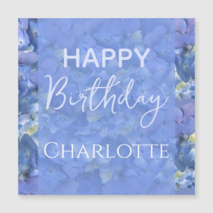 Blue Hydrangeas Blooms Happy Birthday Individuelle Magnetkarte