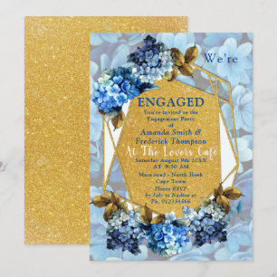 Blue Hydrangeas Blume Verlobung Einladung