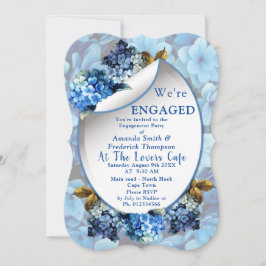 Blue Hydrangeas Blume Verlobung Einladung