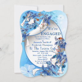 Blue Hydrangeas Blume Verlobung Einladung