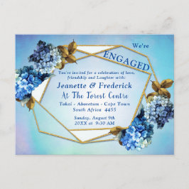 Blue Hydrangeas Blume Verlobung Einladungspostkarte