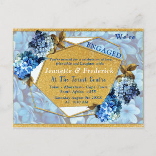 Blue Hydrangeas Blume Verlobung Einladungspostkarte