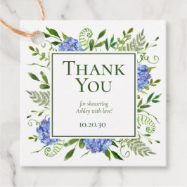 Blue Hydrangeas Boy Baby Dusche Vielen Dank Geschenkanhänger