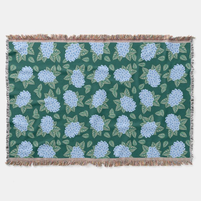 Blue Hydrangeas Custom Throw Blanket Decke (Vorderseite)