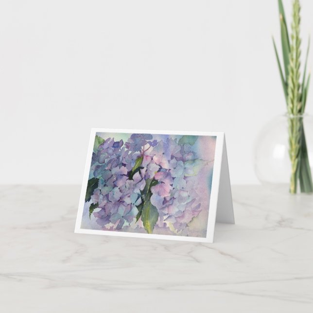 Blue Hydrangeas Dankeskarte (Vorderseite)