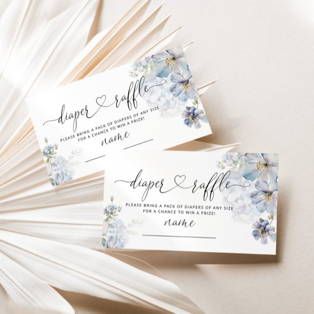 Blue Hydrangeas elegante Gewinnspiel Begleitkarte (Von Creator hochgeladen)