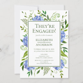Blue Hydrangeas Engagement Party Einladung