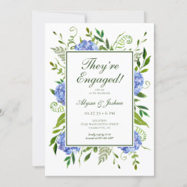 Blue Hydrangeas Engagement Party Einladung