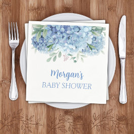 Blue Hydrangeas Floral Boy Baby Dusche Serviette